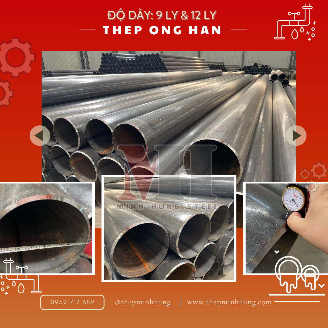 Tổng hợp thép ống hàn size lớn từ kho Minh Hưng